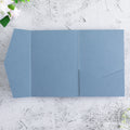 PONATIA 20 PCS Dusty Blue Tri-fold Wedding Invitation Pockets for 5x7 Wedding Cards