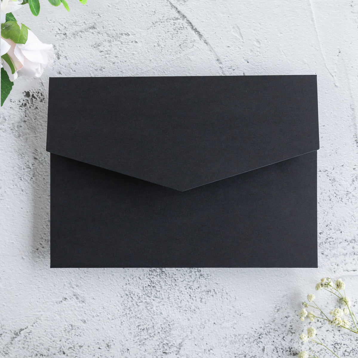 PONATIA 20 PCS Black Tri-fold Wedding Invitation Pockets for 5x7 Wedding Cards