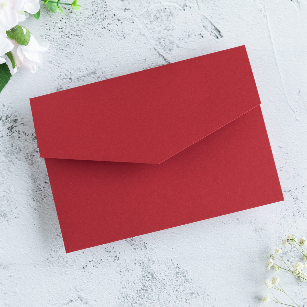 PONATIA 20 PCS Red Tri-fold Wedding Invitation Pockets for 5x7 Wedding Cards