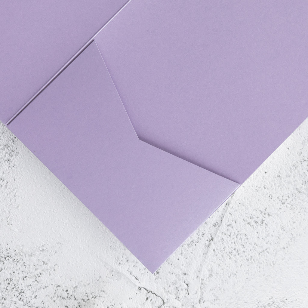 PONATIA 20 PCS Lilac Tri-fold Wedding Invitation Pockets for 5x7 Wedding Cards