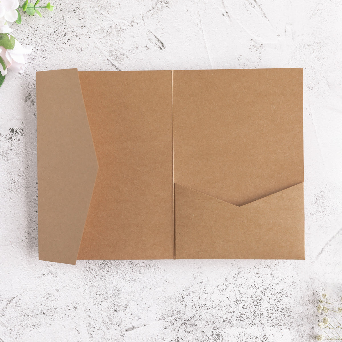 PONATIA 20 PCS Ivory Tri-fold Wedding Invitation Pockets for 5x7 Wedding Cards