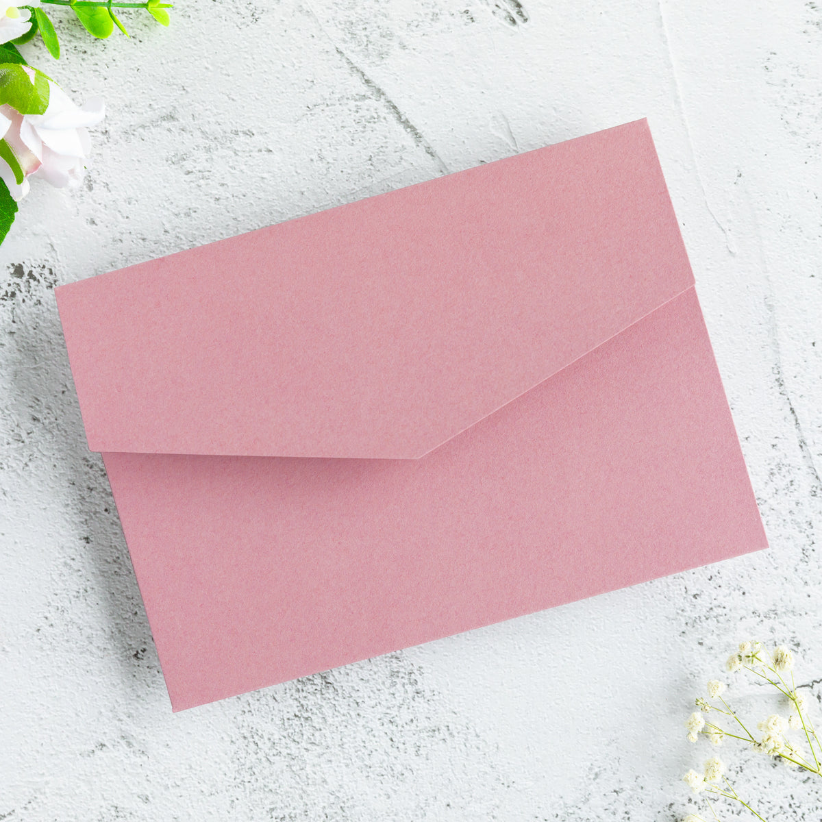 PONATIA 20 PCS Dusty Rose Tri-fold Wedding Invitation Pockets for 5x7 Wedding Cards