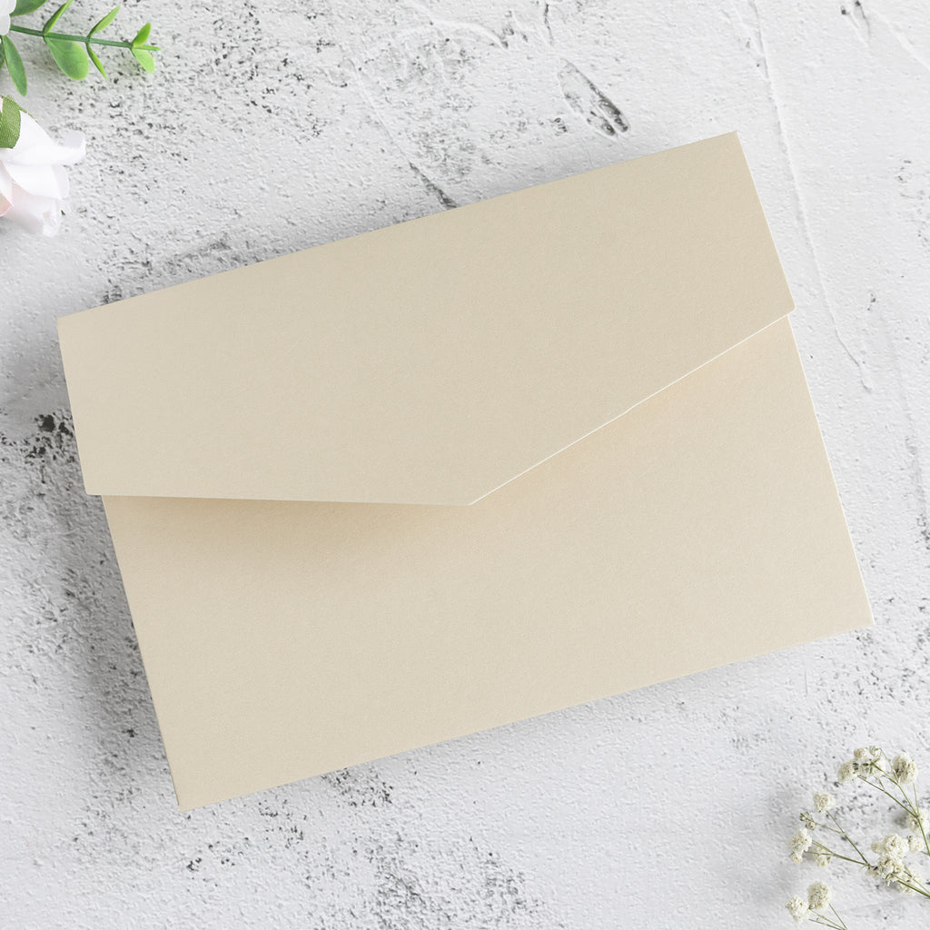 PONATIA 20 PCS Champagne Tri-fold Wedding Invitation Pockets for 5x7 Wedding Cards