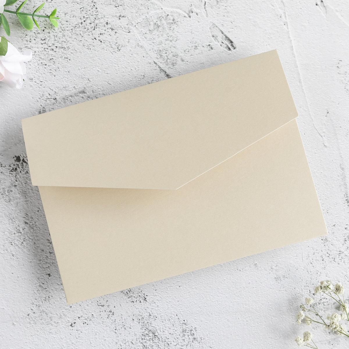 PONATIA 20 PCS Champagne Tri-fold Wedding Invitation Pockets for 5x7 Wedding Cards