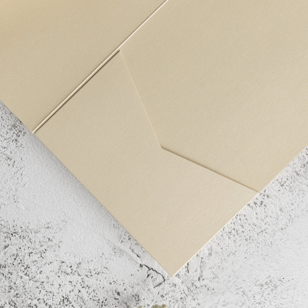 PONATIA 20 PCS Champagne Tri-fold Wedding Invitation Pockets for 5x7 Wedding Cards
