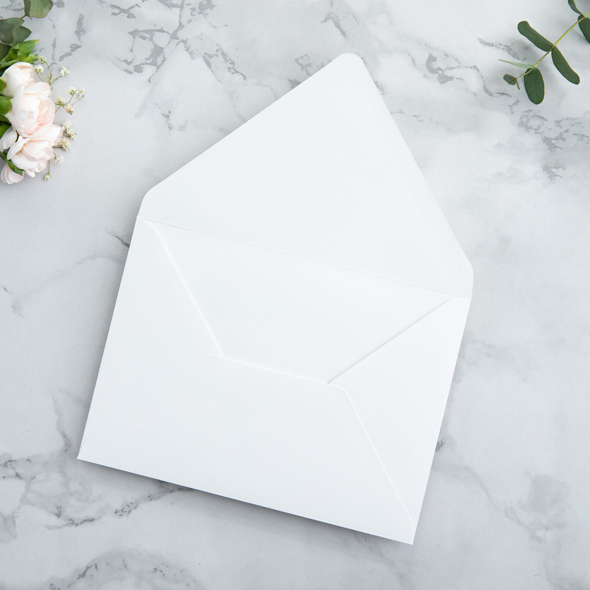 PONATIA 50 Pieces White Euro Flap Envelopes for  Wedding Invitation Card