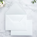 PONATIA 50 Pieces White Euro Flap Envelopes for  Wedding Invitation Card