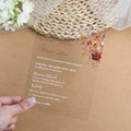 PONATIA 1mm/0.04'' Clear Acrylic Floral Wedding Invitation Cards  and Burnt Orange Envelopes