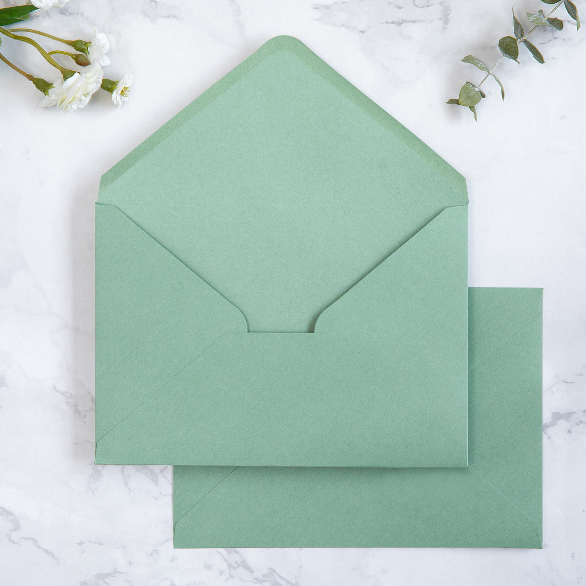 PONATIA 50 Pcs A7 Light Sage Green Envelopes for 5x7 Weddings Invitation Cards