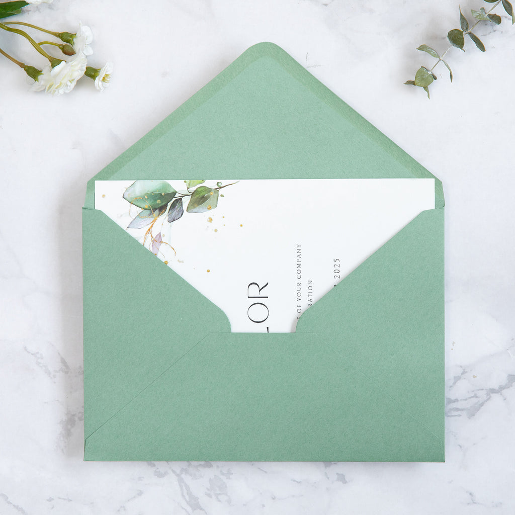PONATIA 50 Pcs A7 Light Sage Green Envelopes for 5x7 Weddings Invitation Cards