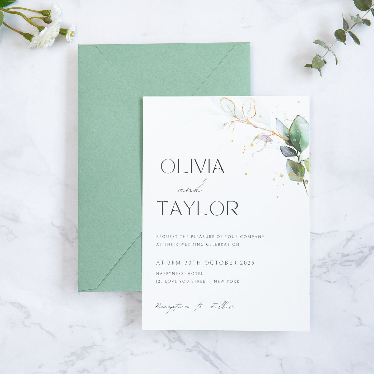 PONATIA 50 Pcs A7 Light Sage Green Envelopes for 5x7 Weddings Invitation Cards