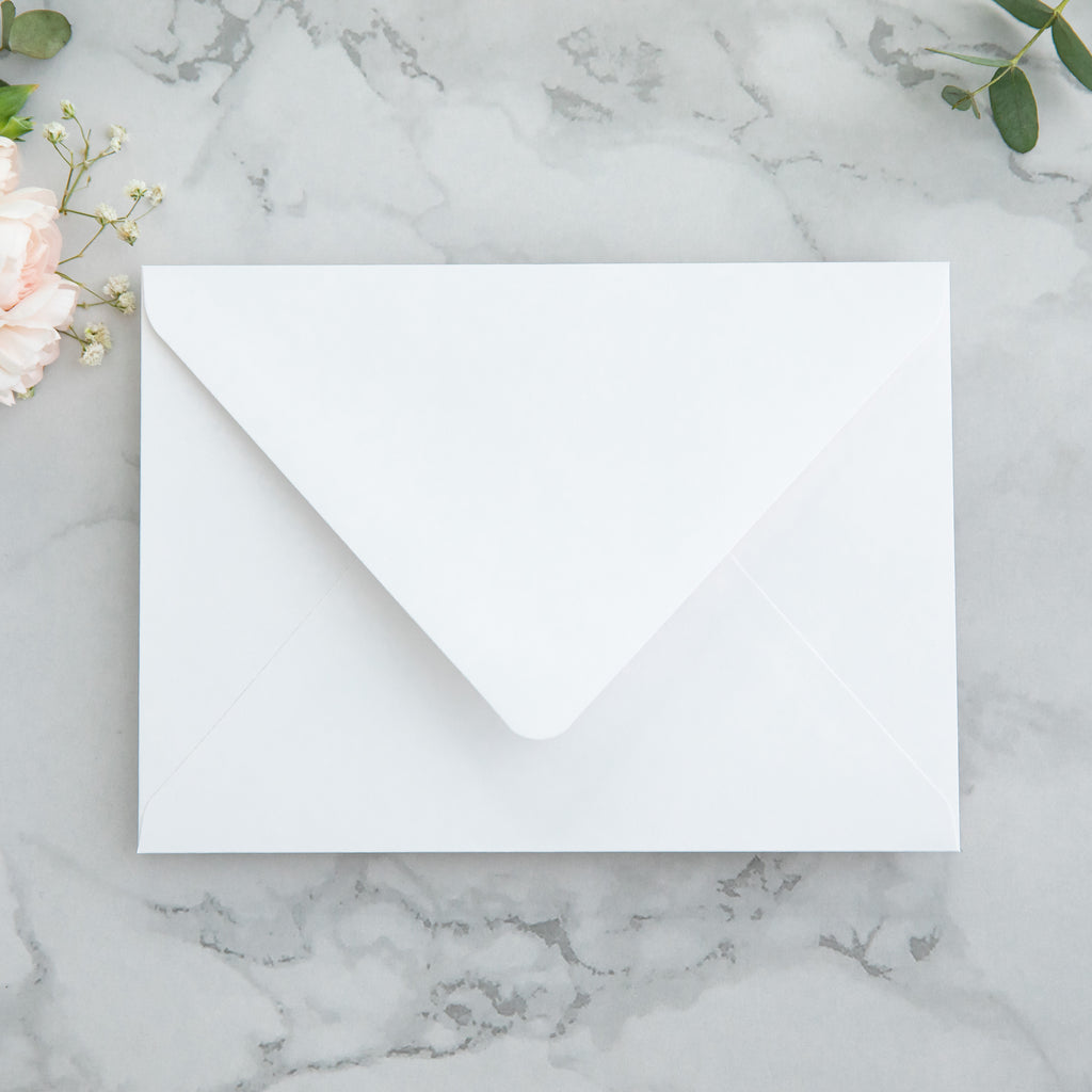 PONATIA 50 Pieces White Euro Flap Envelopes for  Wedding Invitation Card