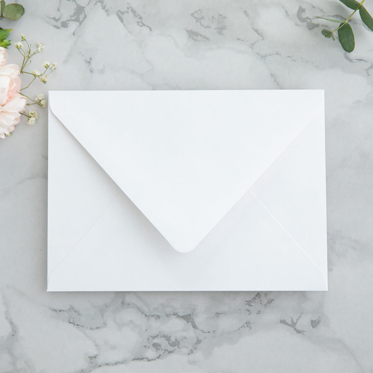 PONATIA 50 Pieces White Euro Flap Envelopes for  Wedding Invitation Card