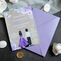 PONATIA Silver Mirror Wedding Invitation Cards with Lilac Envelope-2mm/0.7"