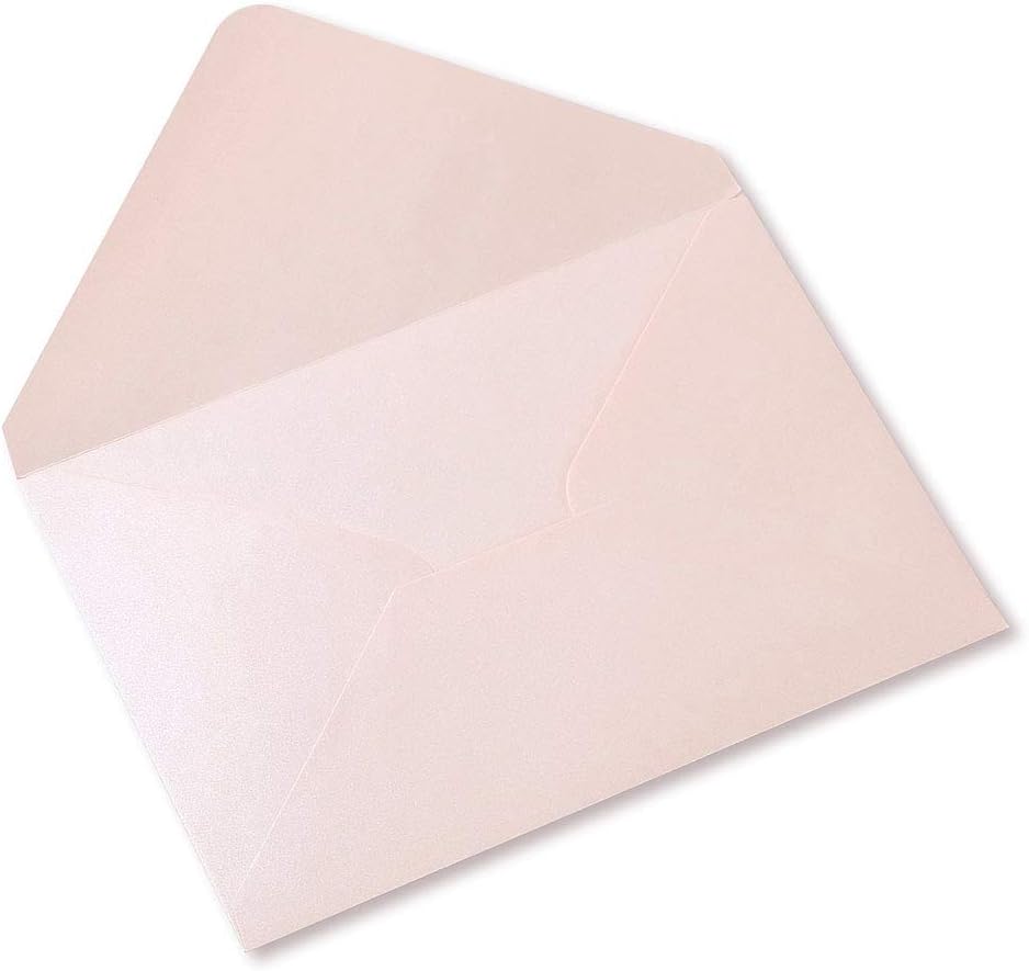PONATIA 50 Pcs A7 Blush Pink Envelopes for 5x7 Weddings Invitation Cards
