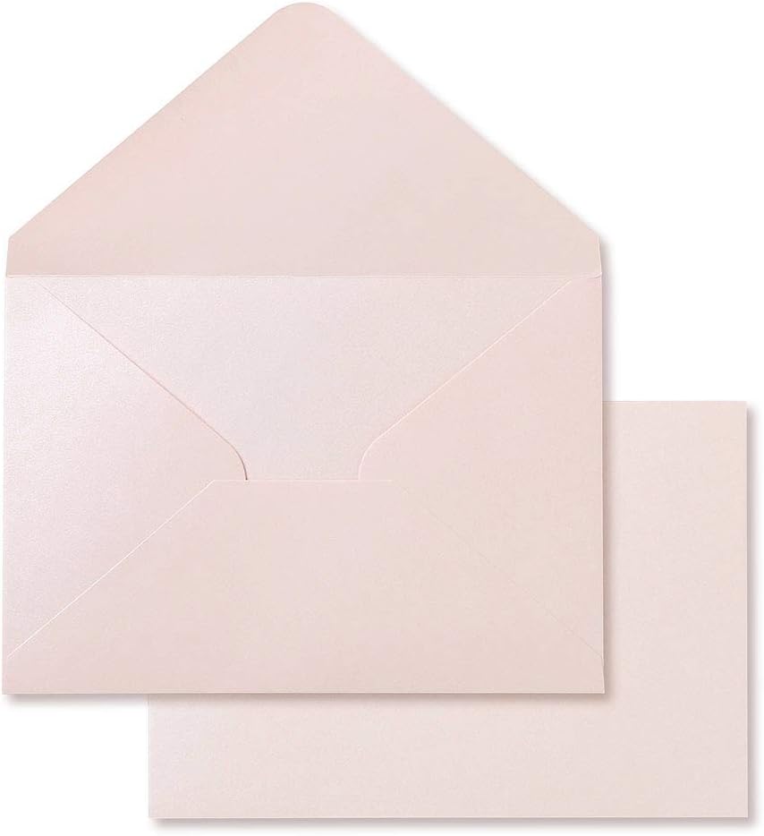 PONATIA 50 Pcs A7 Blush Pink Envelopes for 5x7 Weddings Invitation Cards