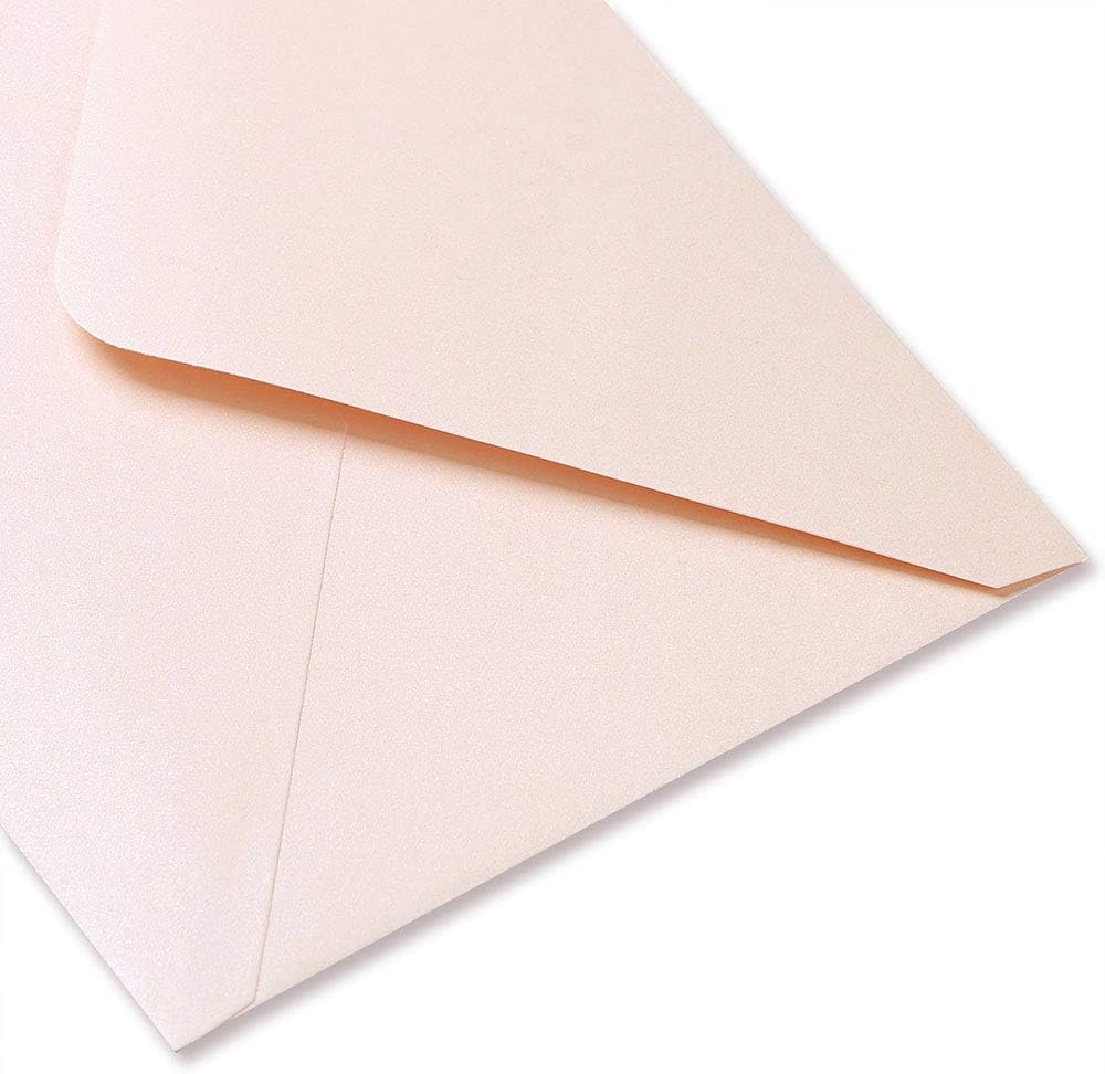 PONATIA 50 Pcs A7 Blush Pink Envelopes for 5x7 Weddings Invitation Cards