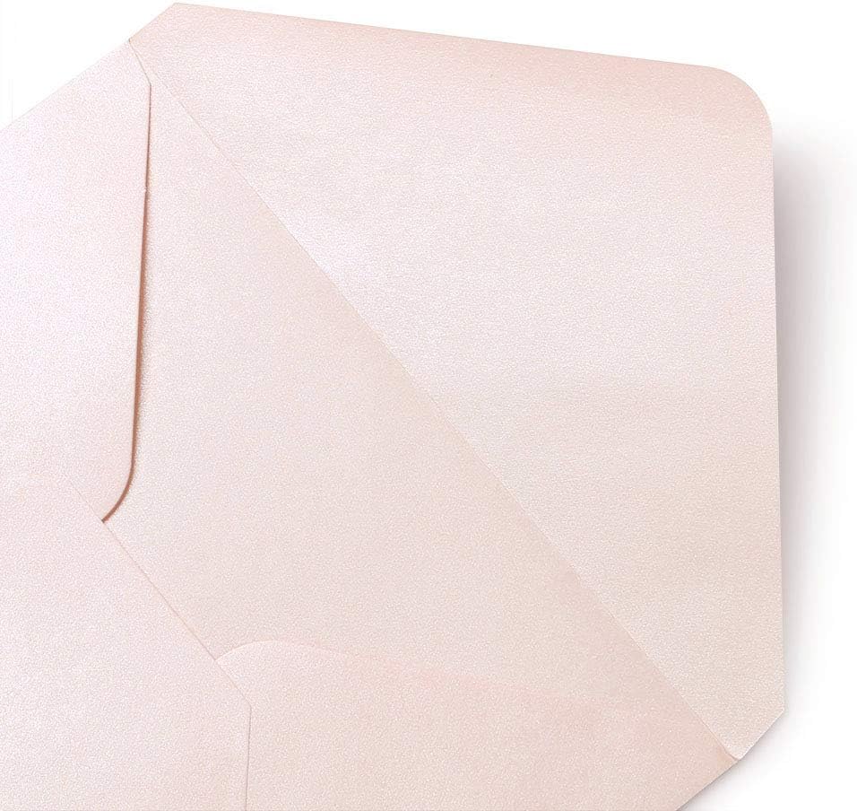 PONATIA 50 Pcs A7 Blush Pink Envelopes for 5x7 Weddings Invitation Cards