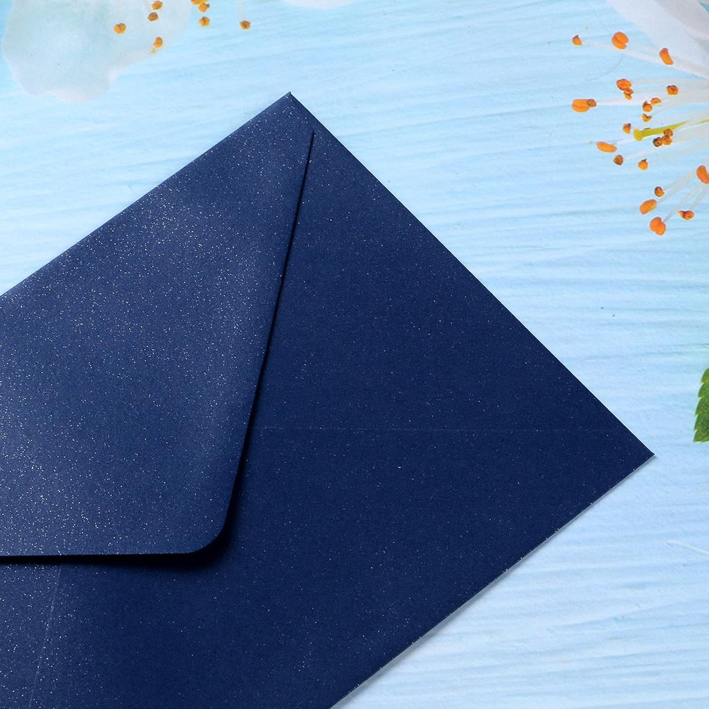 PONATIA 50 Pcs A7 Navy Blue Envelopes for 5x7 Weddings Invitation Cards