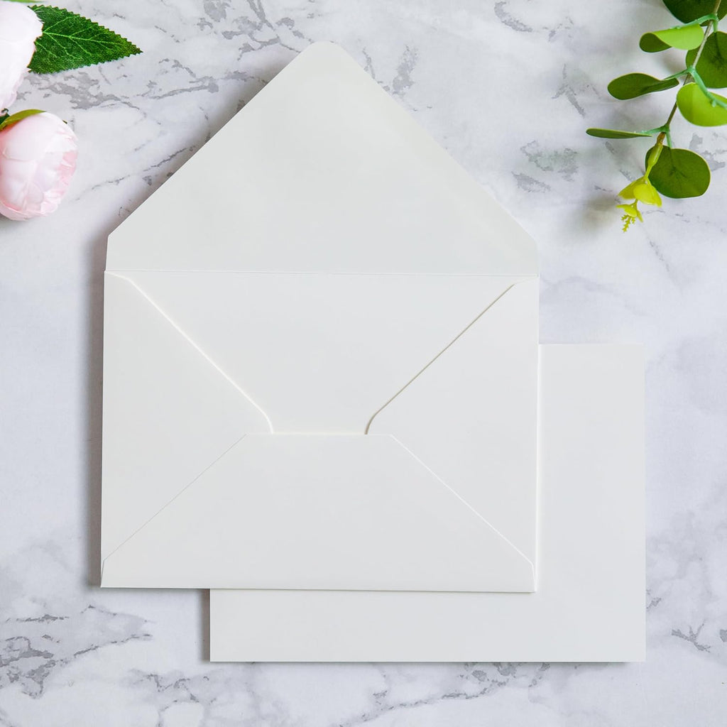 PONATIA 50 Pcs A7 Matte Ivory Envelopes for 5x7 Weddings Invitation Cards