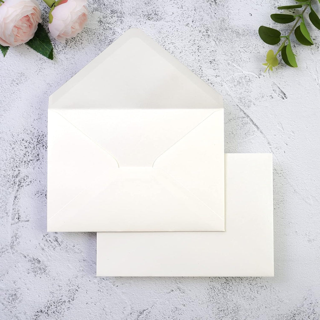 PONATIA 50 Pcs A7 Ivory Sparkle Envelopes for 5x7 Weddings Invitation Cards