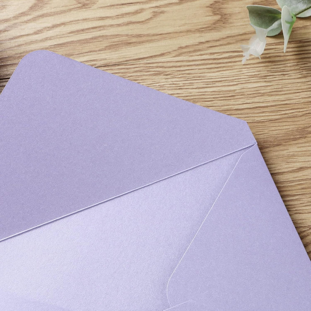 PONATIA 50 Pcs A7 Lilac Envelopes for 5x7 Weddings Invitation Cards