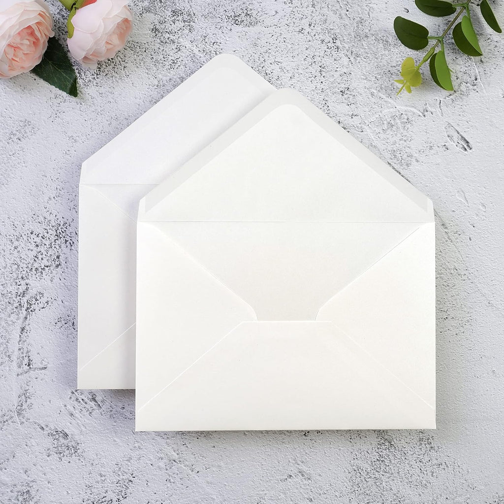 PONATIA 50 Pcs A7 Ivory Sparkle Envelopes for 5x7 Weddings Invitation Cards