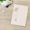 PONATIA 1mm/0.04" Blush Pink Butterfly Clear Acrylic Quinceanera Invitation Card with Envelopes