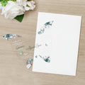 PONATIA 1mm/0.04" Emerald Green Butterfly Clear Acrylic Quinceanera Invitation Card with Envelopes