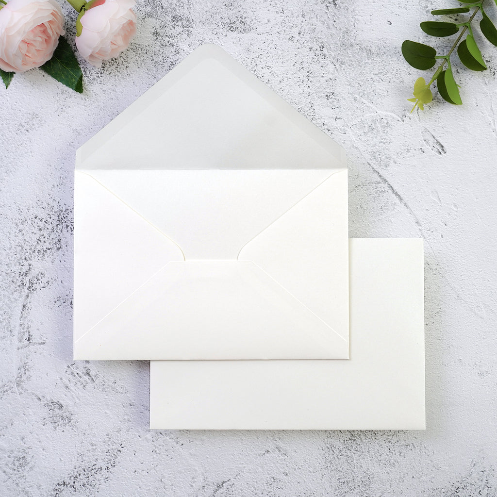 PONATIA 50 Pcs A7 Ivory Envelopes for 5x7 Weddings Invitation Cards