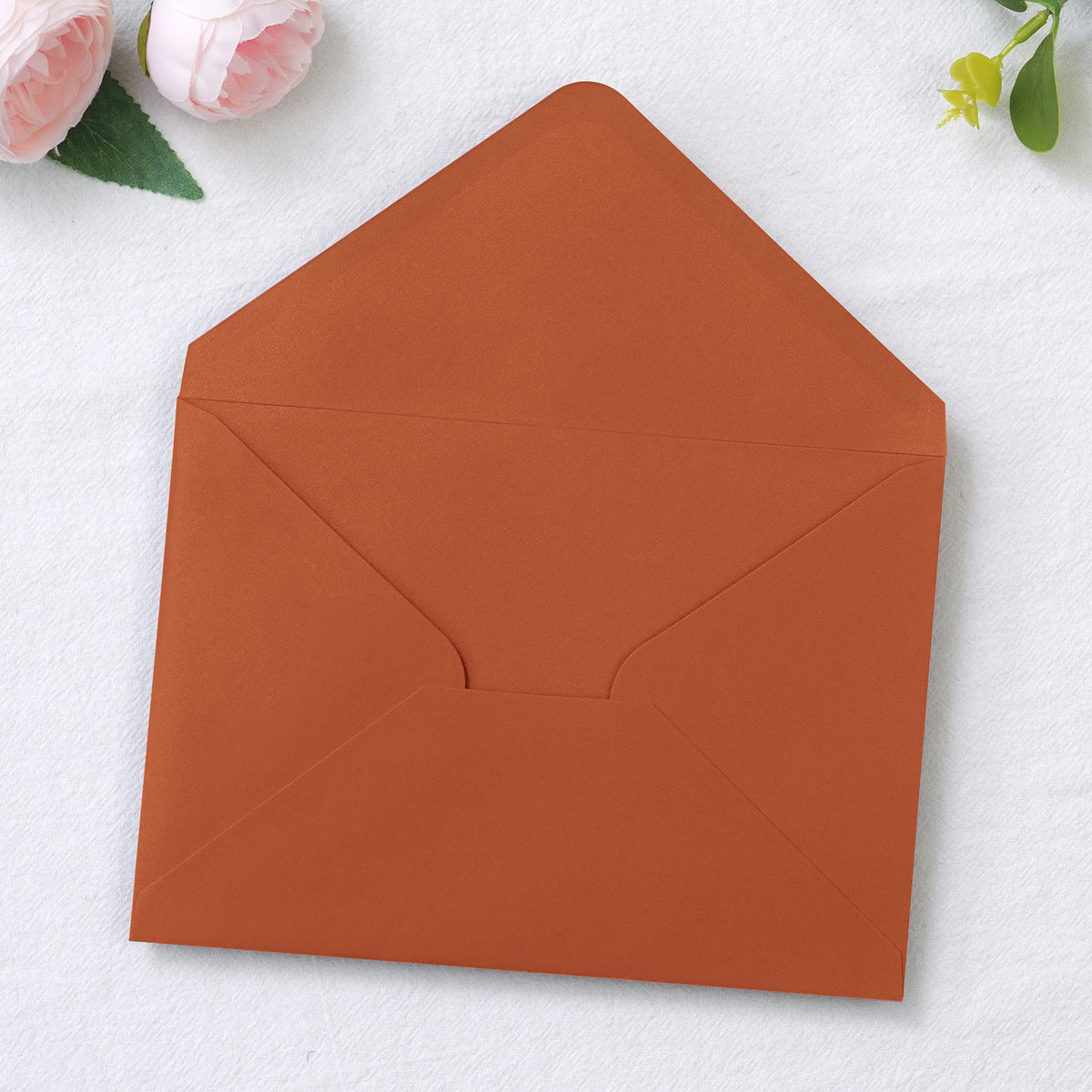 PONATIA 50 Pcs A7 Burnt Orange Envelopes for 5x7 Weddings Invitation Cards