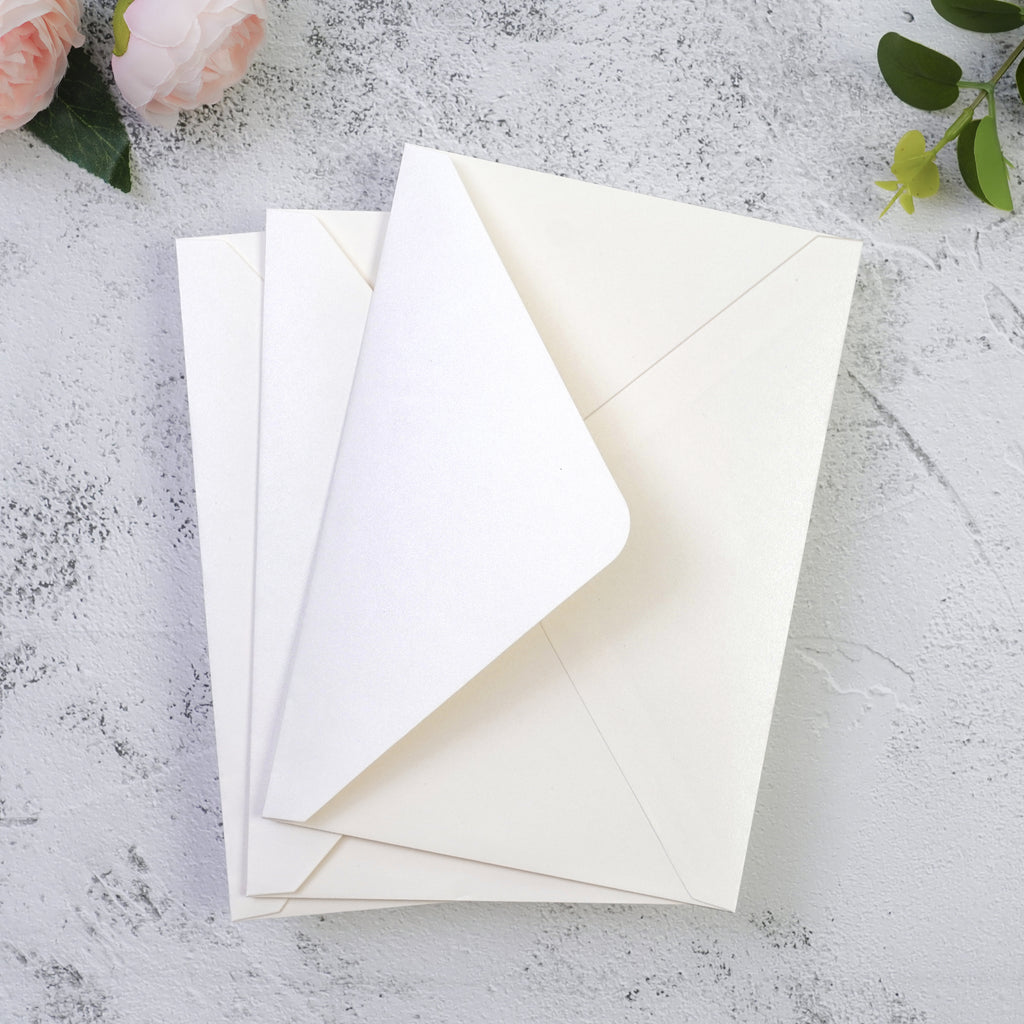 PONATIA 50 Pcs A7 Ivory Envelopes for 5x7 Weddings Invitation Cards