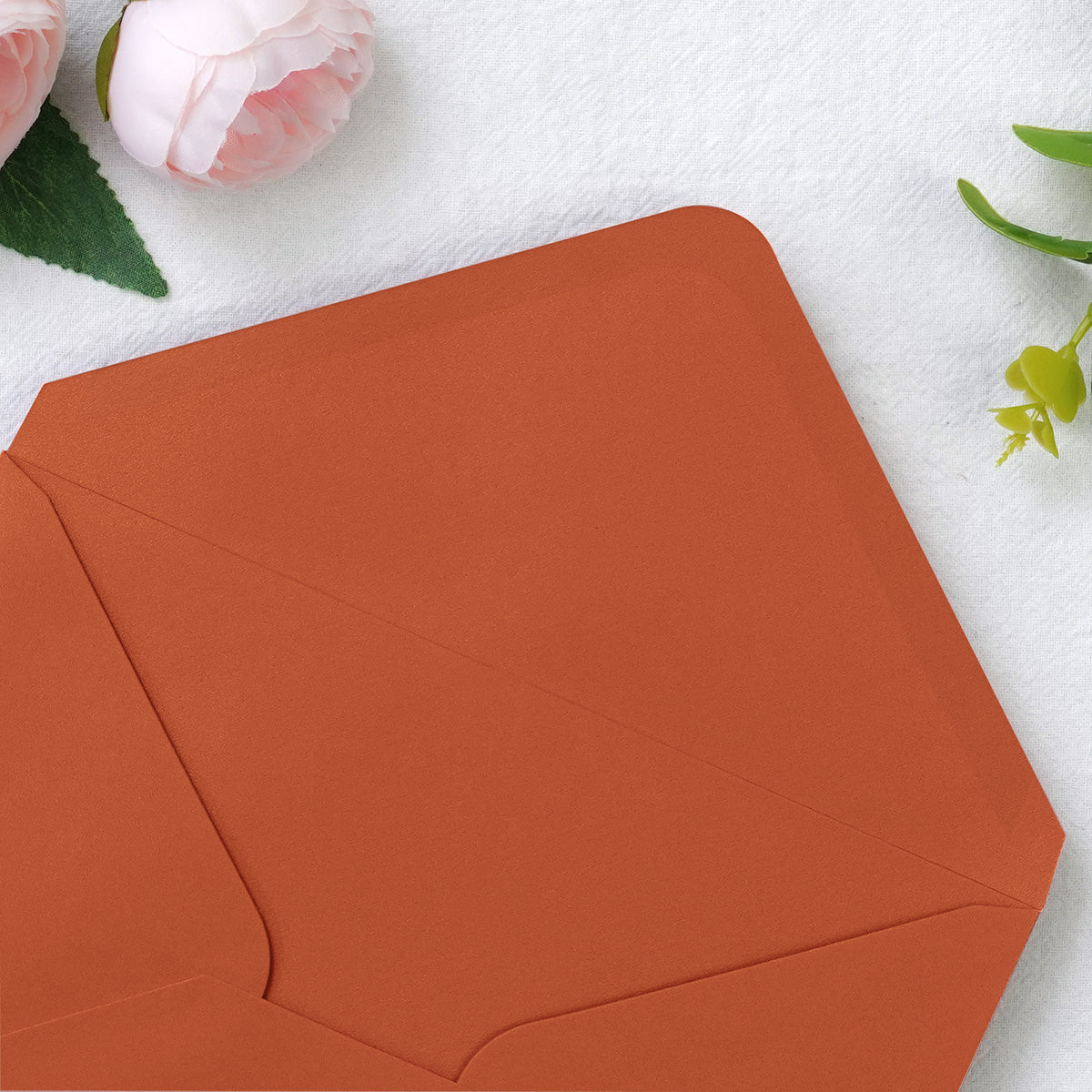 PONATIA 50 Pcs A7 Burnt Orange Envelopes for 5x7 Weddings Invitation Cards