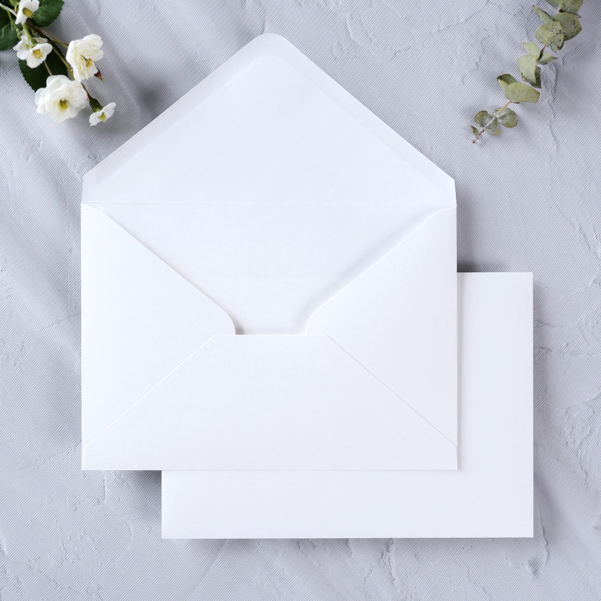 PONATIA 50 Pcs A7 White Envelopes for 5x7 Weddings Invitation Cards