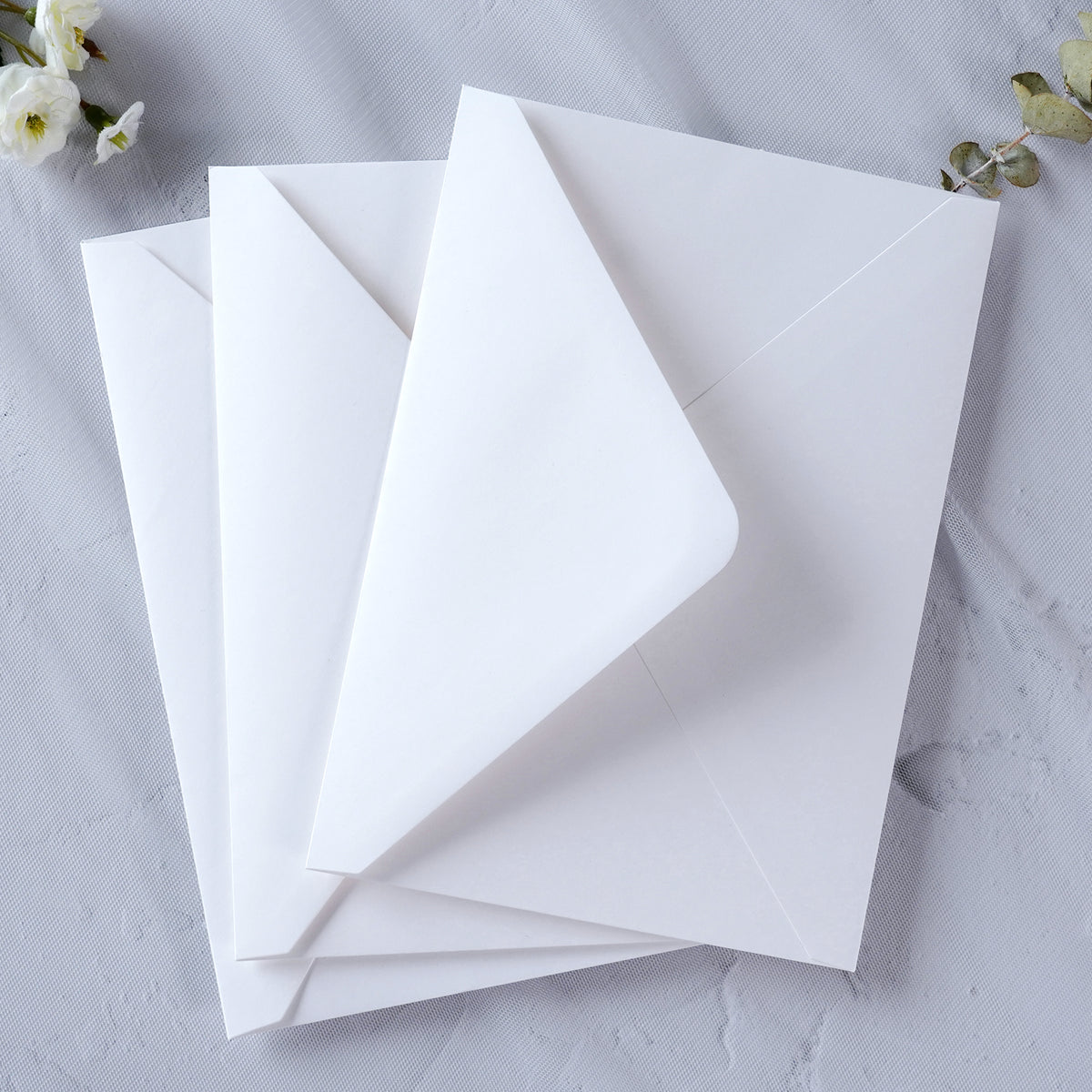 PONATIA 50 Pcs A7 White Envelopes for 5x7 Weddings Invitation Cards