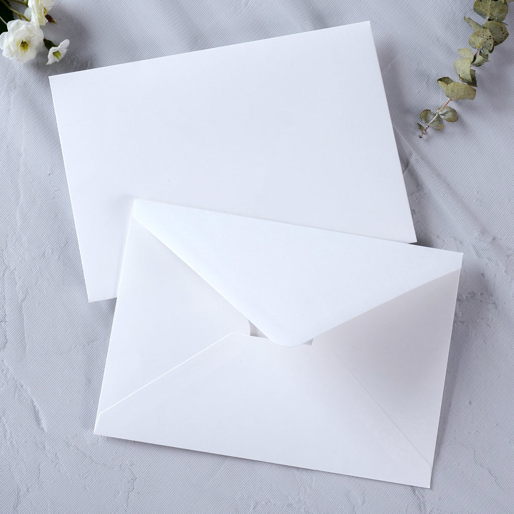 PONATIA 50 Pcs A7 White Envelopes for 5x7 Weddings Invitation Cards