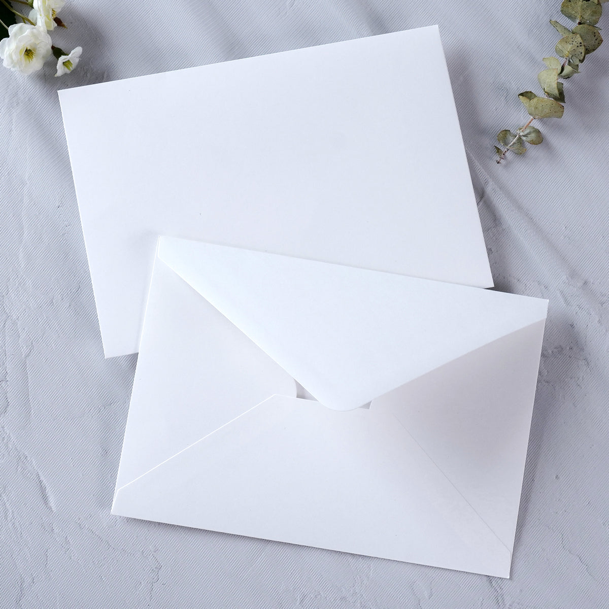 PONATIA 50 Pcs A7 White Envelopes for 5x7 Weddings Invitation Cards