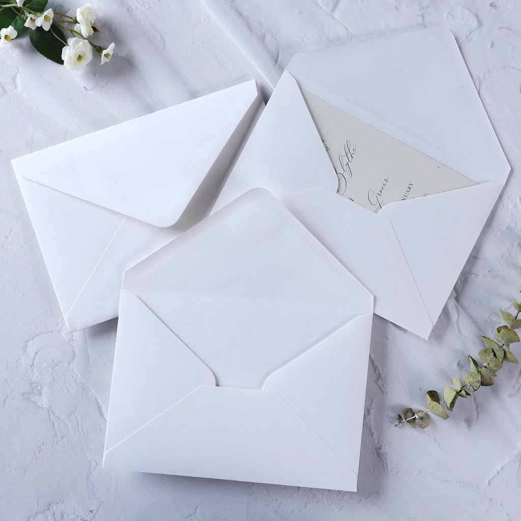 PONATIA 50 Pcs A7 White Envelopes for 5x7 Weddings Invitation Cards
