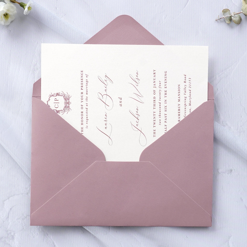 PONATIA 50 Pcs A7 Dusty Rose Envelopes for 5x7 Weddings Invitation Cards