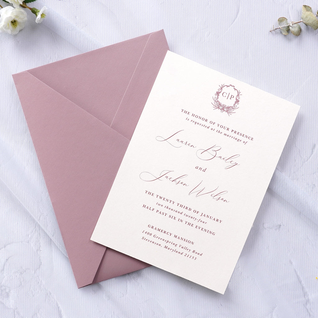 PONATIA 50 Pcs A7 Dusty Rose Envelopes for 5x7 Weddings Invitation Cards