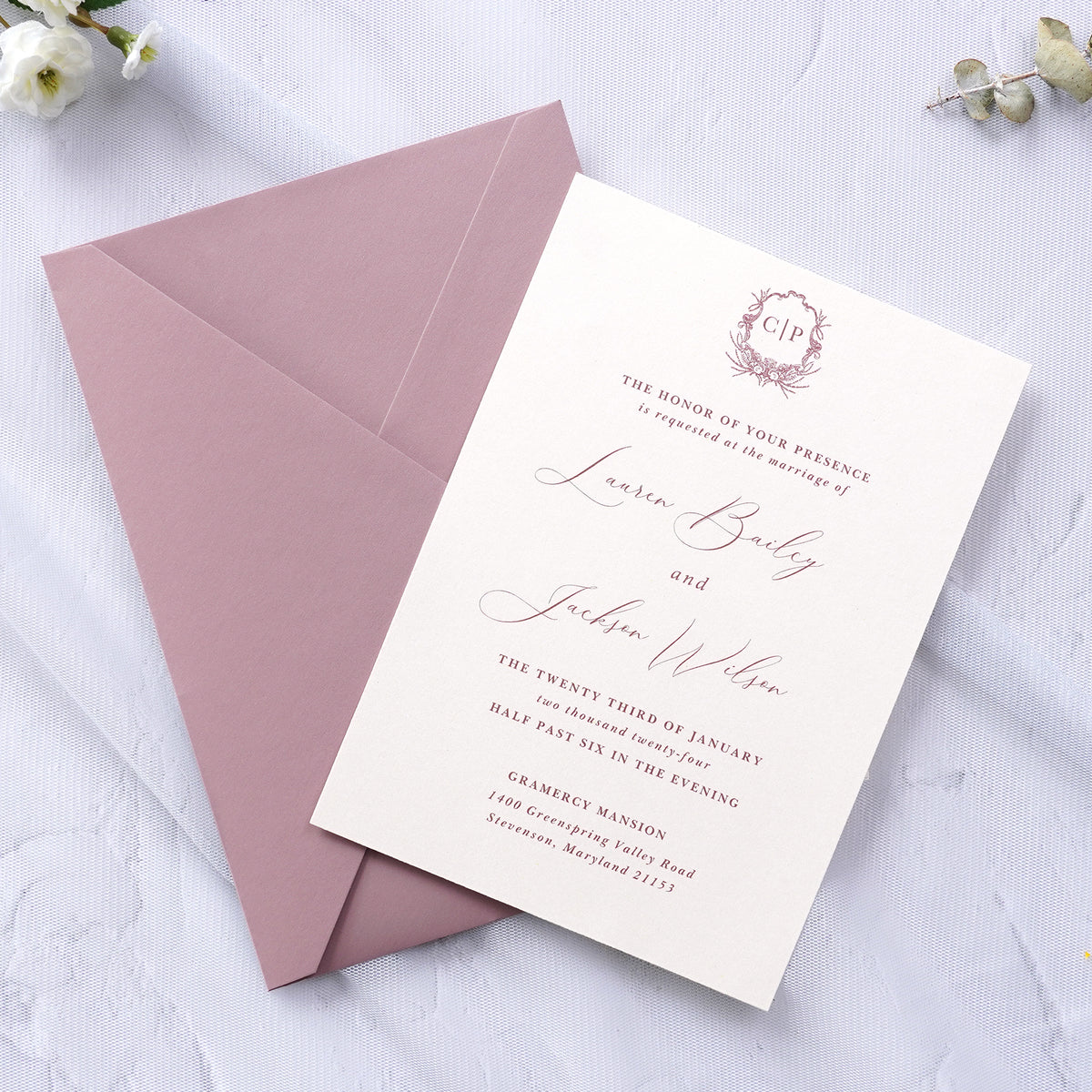 PONATIA 50 Pcs A7 Dusty Rose Envelopes for 5x7 Weddings Invitation Cards
