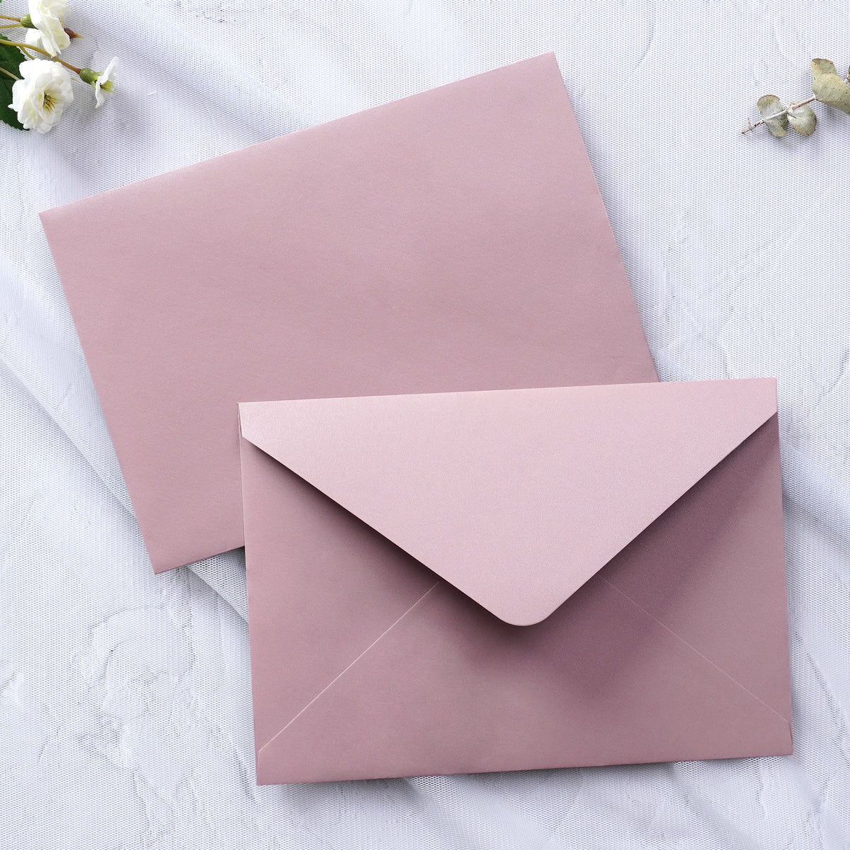 PONATIA 50 Pcs A7 Dusty Rose Envelopes for 5x7 Weddings Invitation Cards
