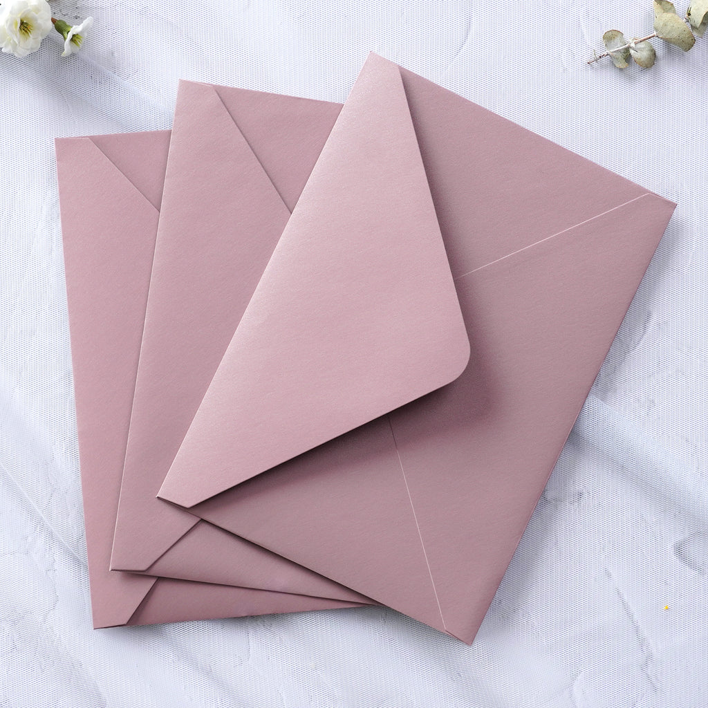 PONATIA 50 Pcs A7 Dusty Rose Envelopes for 5x7 Weddings Invitation Cards
