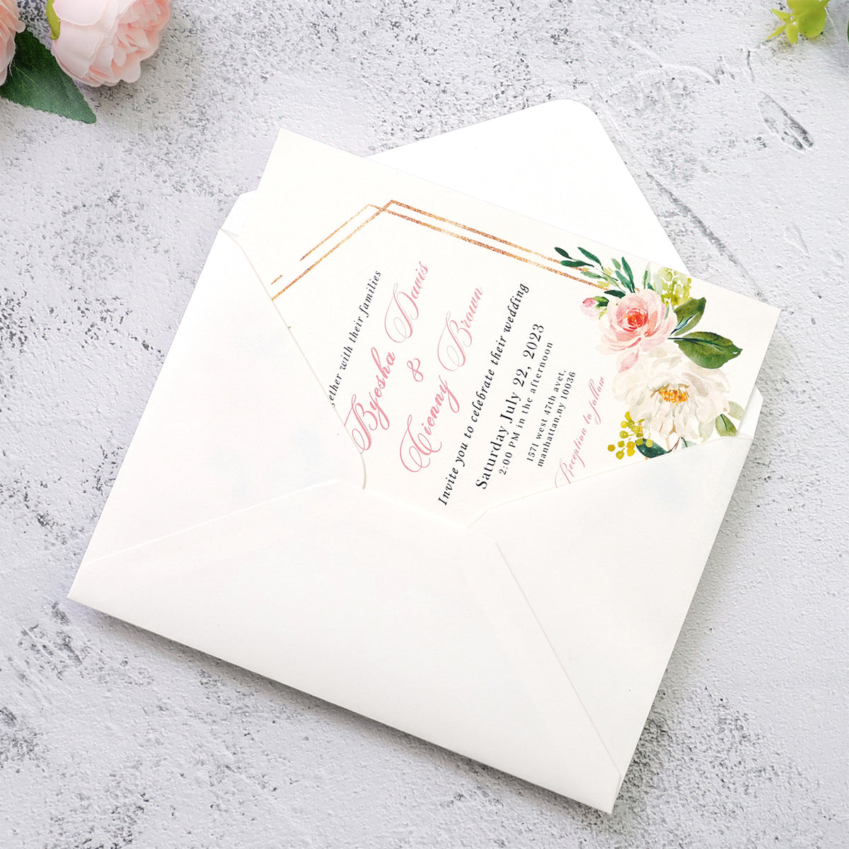 PONATIA 50 Pcs A7 Ivory Envelopes for 5x7 Weddings Invitation Cards
