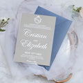 PONATIA Silver Mirror Wedding Invitation Cards with Envelope-2mm/0.7"