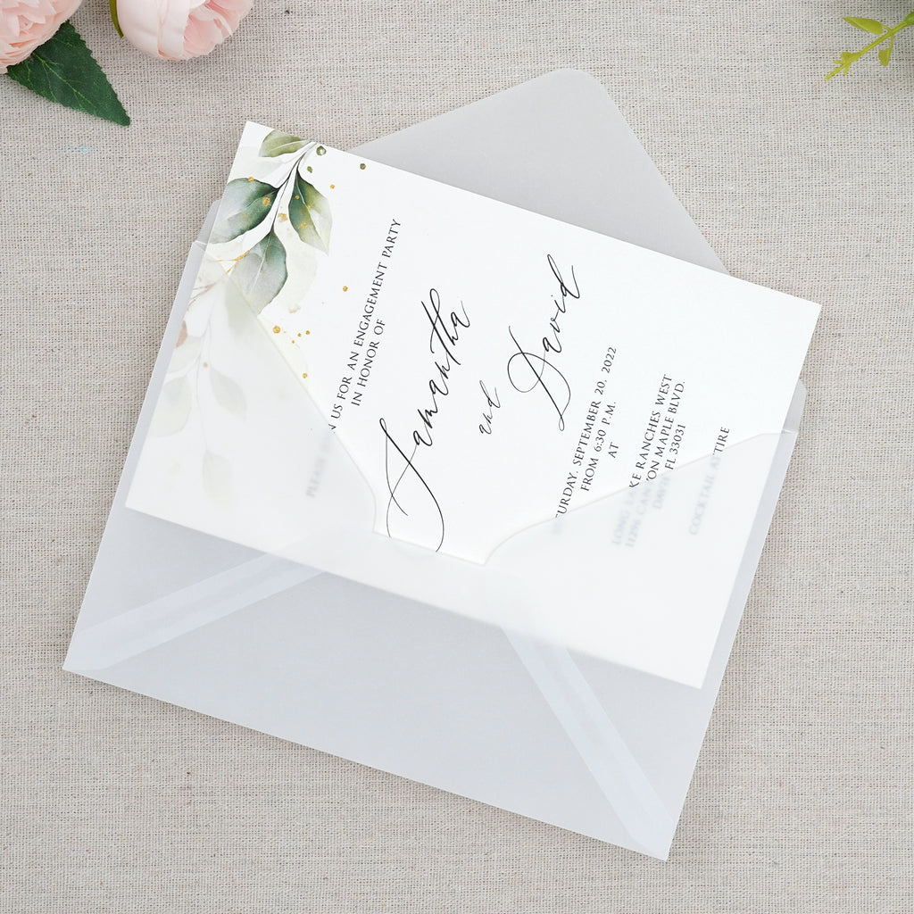 PONATIA 50 Pcs A7 Vellum Envelopes for 5x7 Weddings Invitation Cards