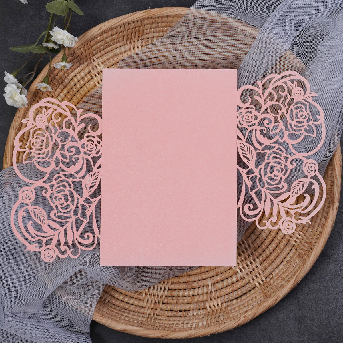 PONATIA Fabulous Asymmetrical Rose Design Laser Cut Pockets Series WPL0177