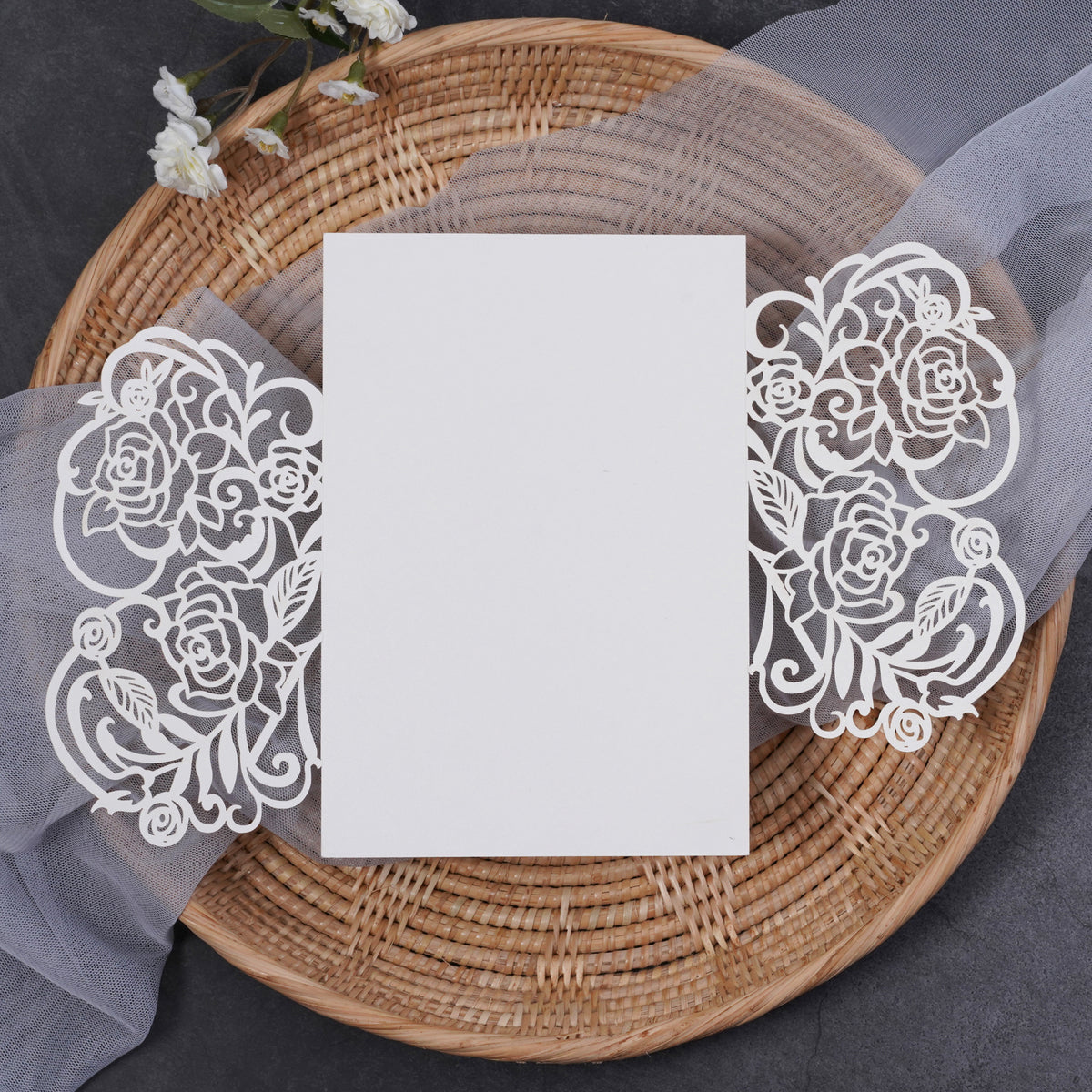 PONATIA Fabulous Asymmetrical Rose Design Laser Cut Pockets Series WPL0177