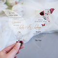 PONATIA 1mm/0.04" Burgundy Butterfly Clear Acrylic Quinceanera Invitation Card with Envelope
