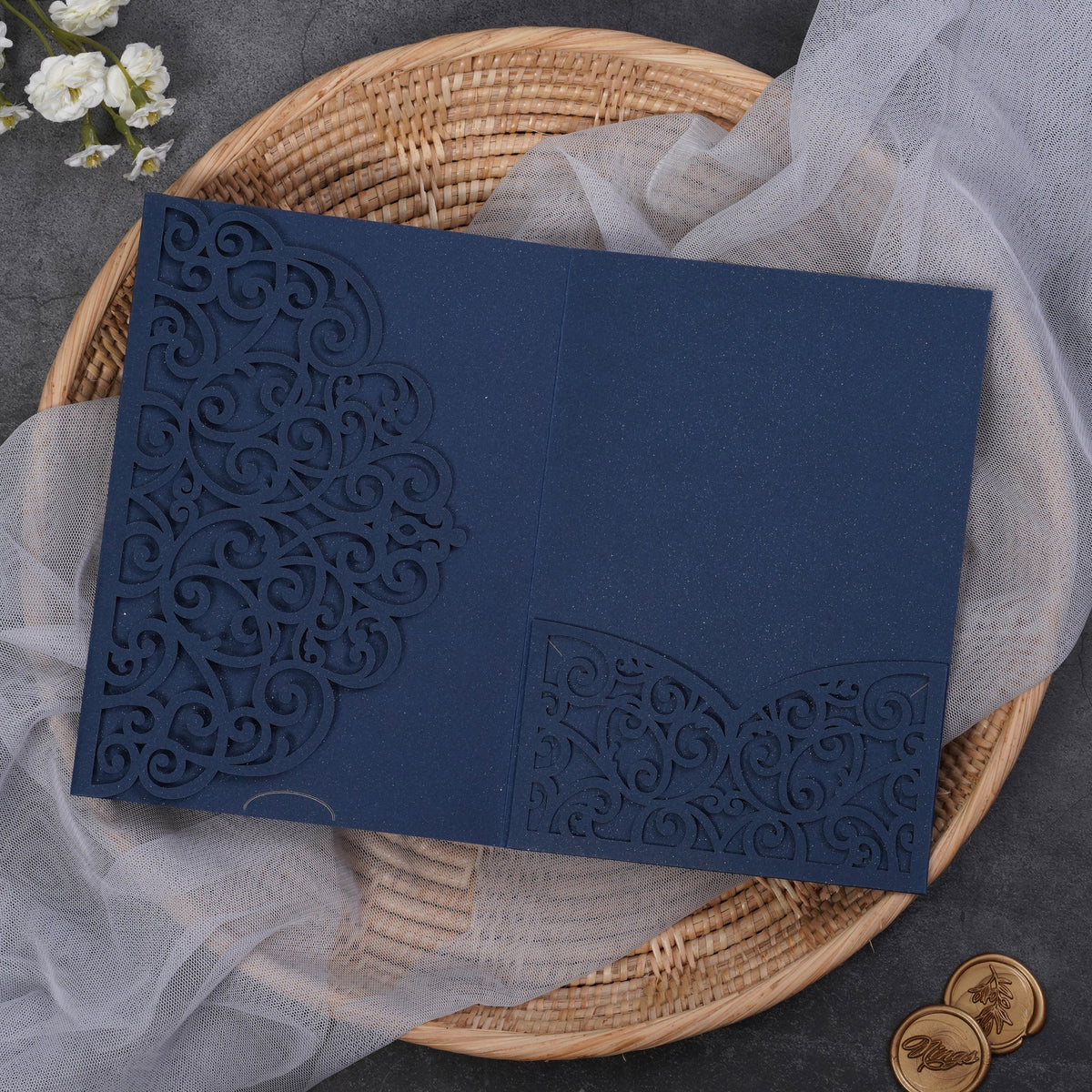PONATIA Multi-color Design Tri-fold Laser Cut Pockets Collection PA-291
